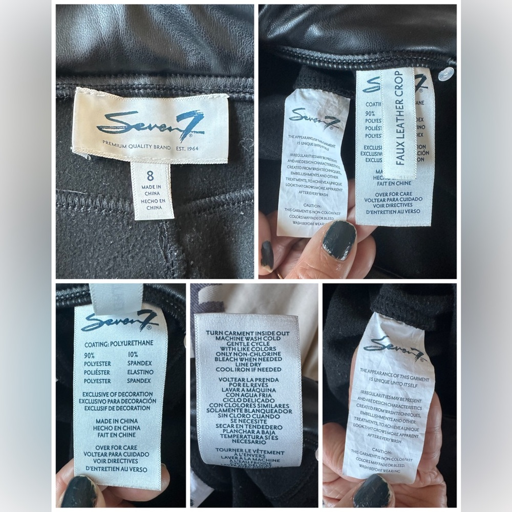 SEVEN7 FAUX LEATHER CROPPED BOOTCUT PANTS - Picture 7 of 7